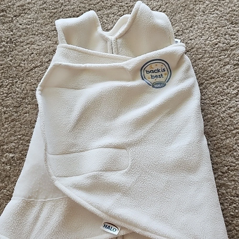 Halo Micro Fleece Swaddle Sleep Sack Newborn 0-3M Cream